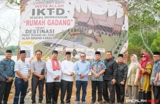 Bupati Tanah Datar Eka Putra mendukung pembangunan Rumah Gadang Ikatan Keluarga Tanah Datar (IKTD) Kota Tanjung Pinang.