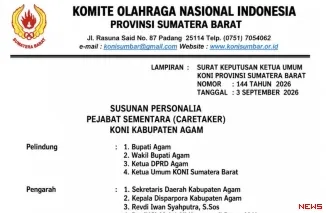 KONI Pusat Restui Caretaker KONI Agam, Ketua dan Wakil Ketua Berganti